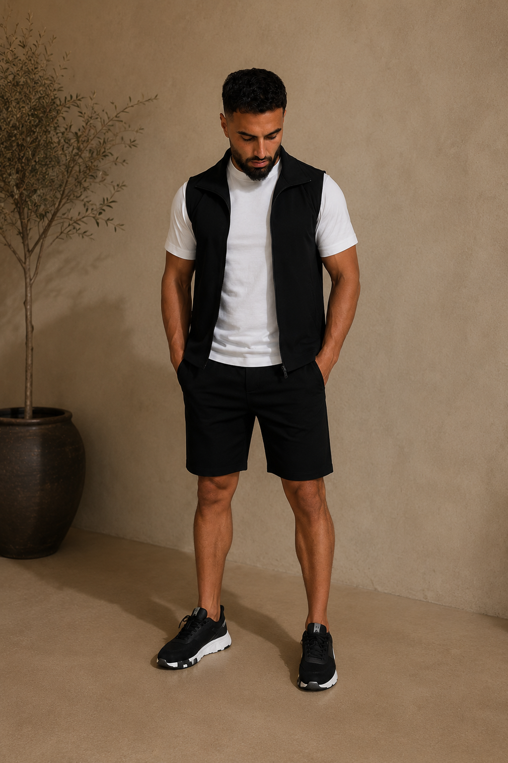 Essential short techsuit - black