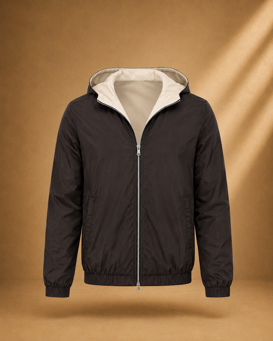 Essential hooded jacket - brown