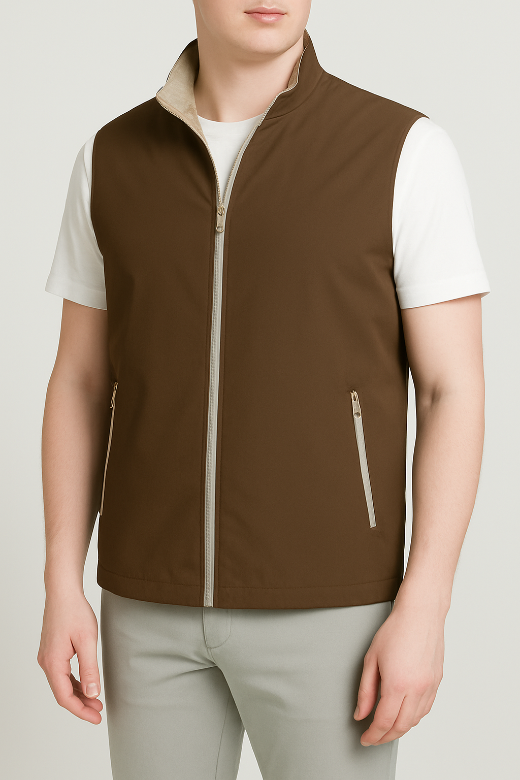 Reversable Gillet - Mocha Brown